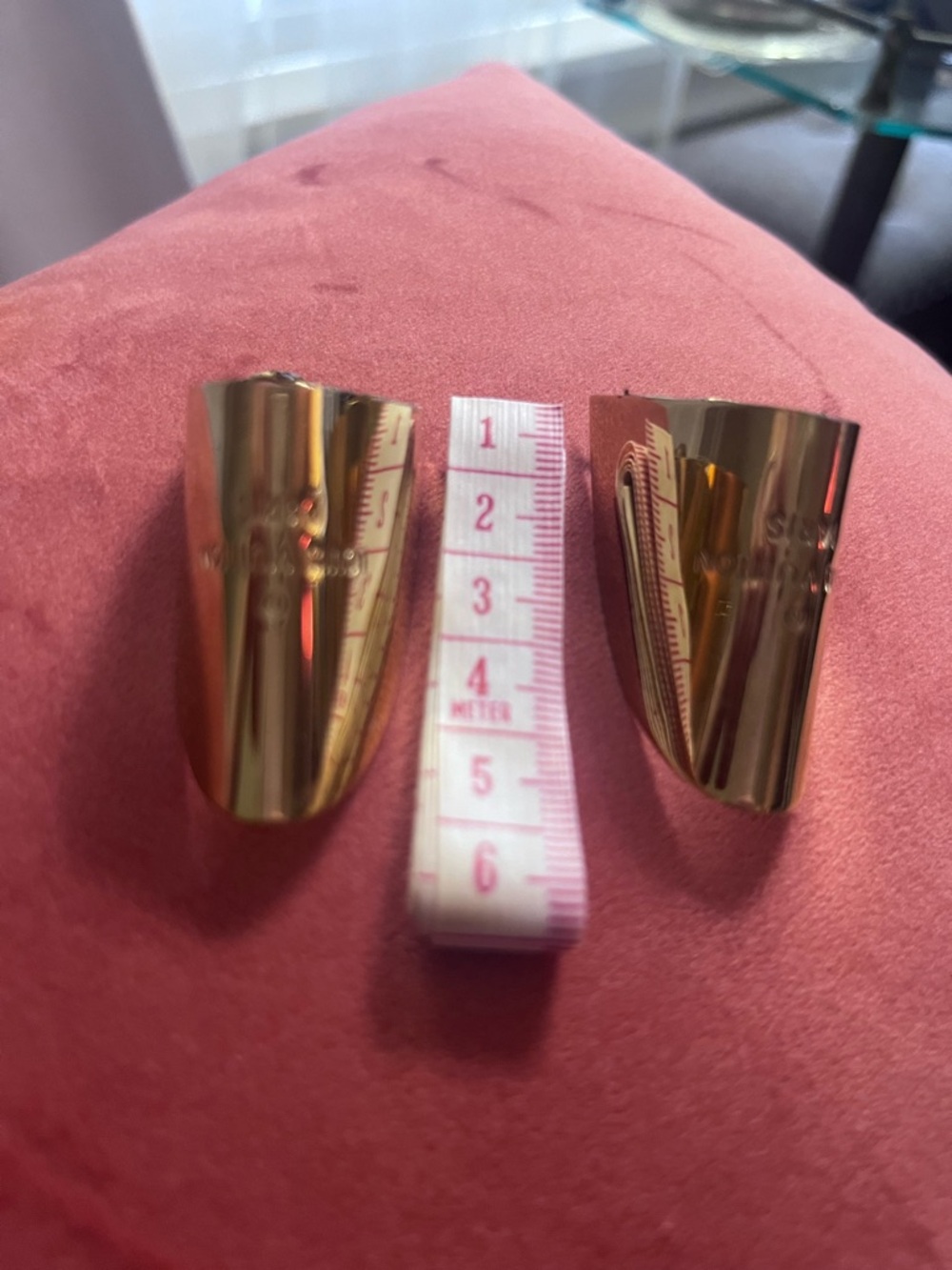 Authentic! Louis Vuitton Gold Shoe back cuffs - Polished 18k gold plated.